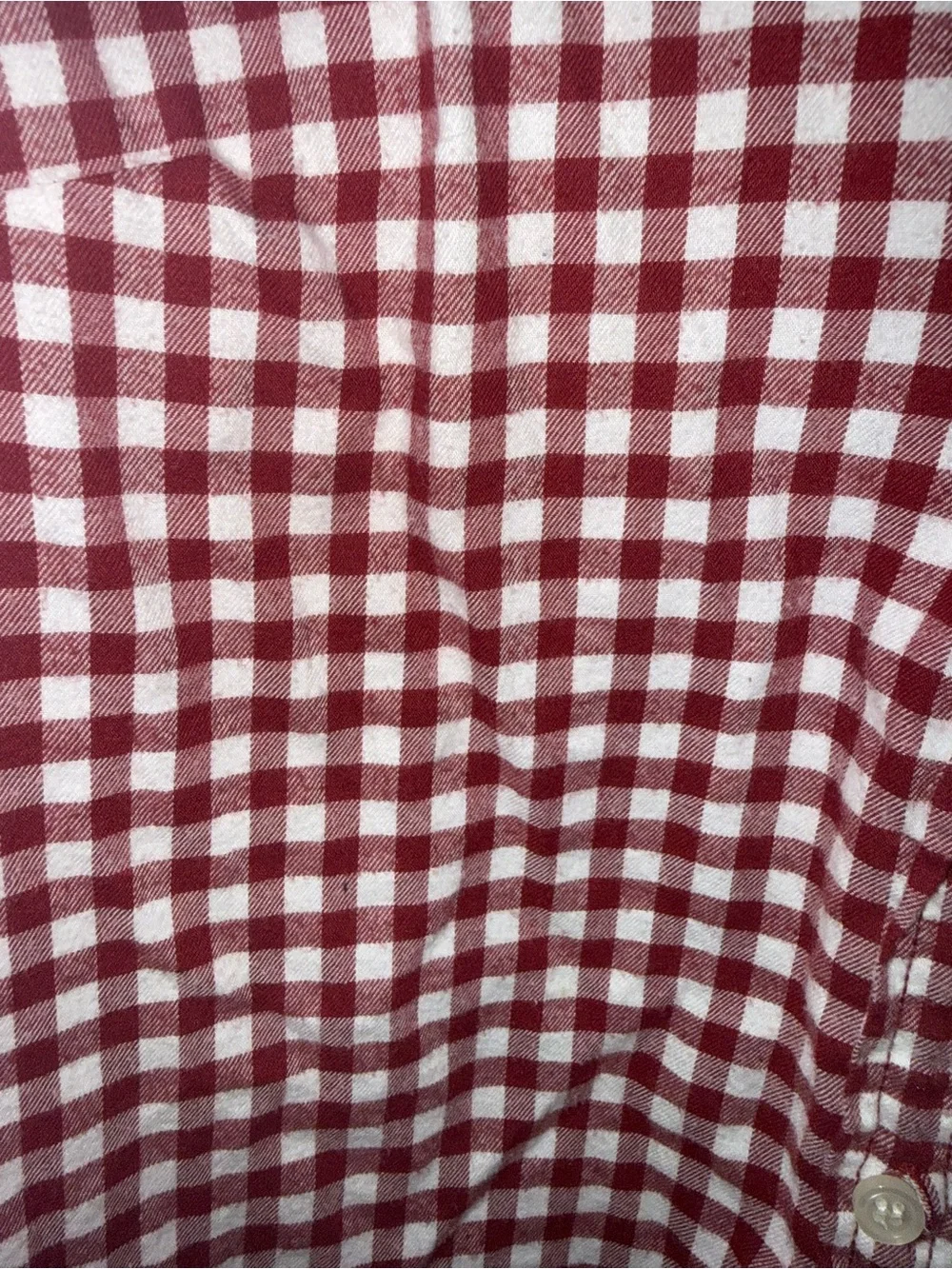 J. Crew Men's Burgundy and White Gingham Button-Down Shirt